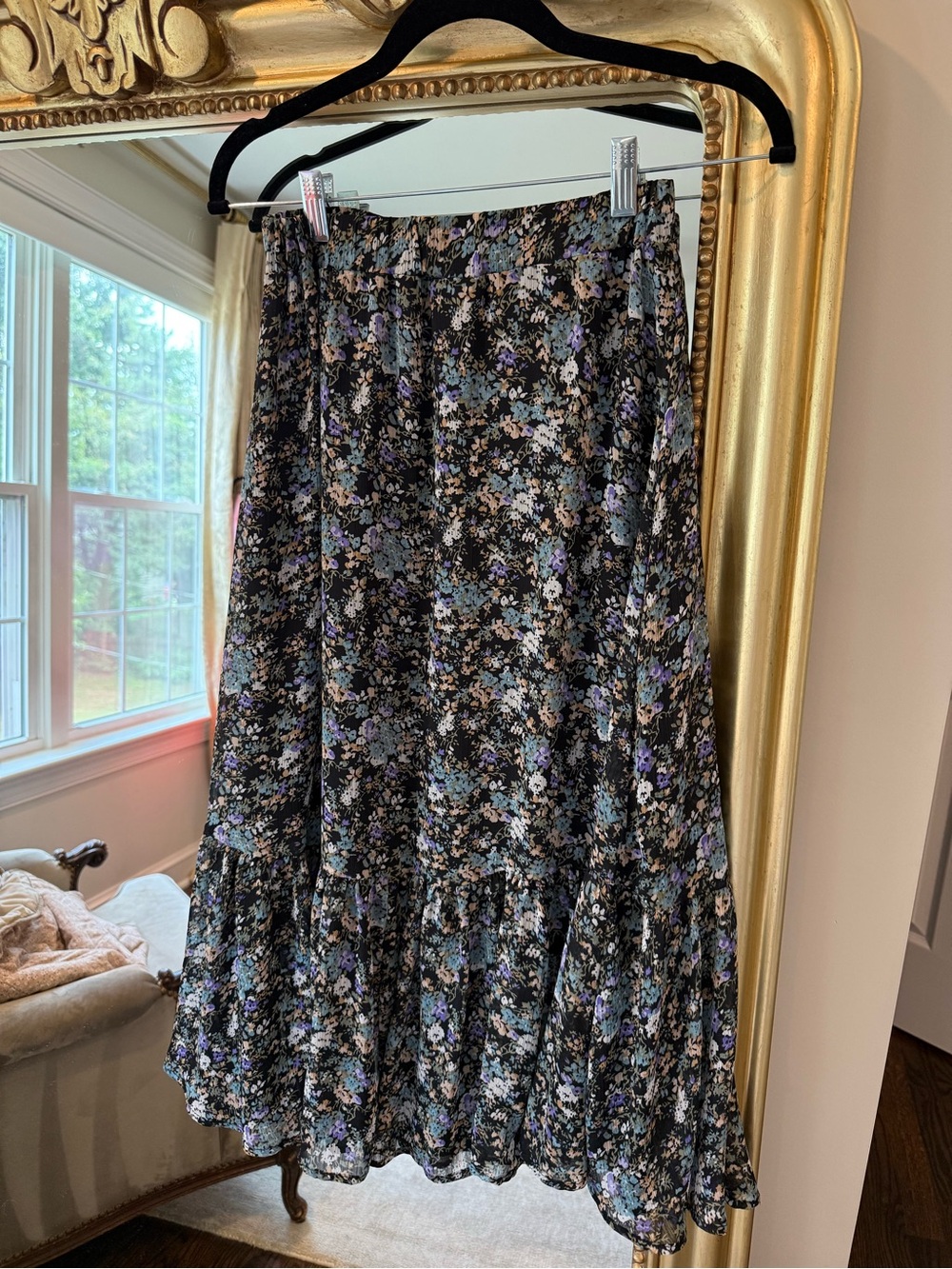 Ten Sixty Sherman Black Floral Maxi Skirt